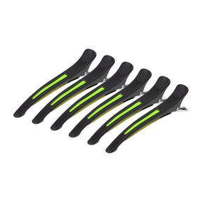 Clamps hairdressing clips for hair e-13 6 pcs 11.5 cm mix neon - BVShop