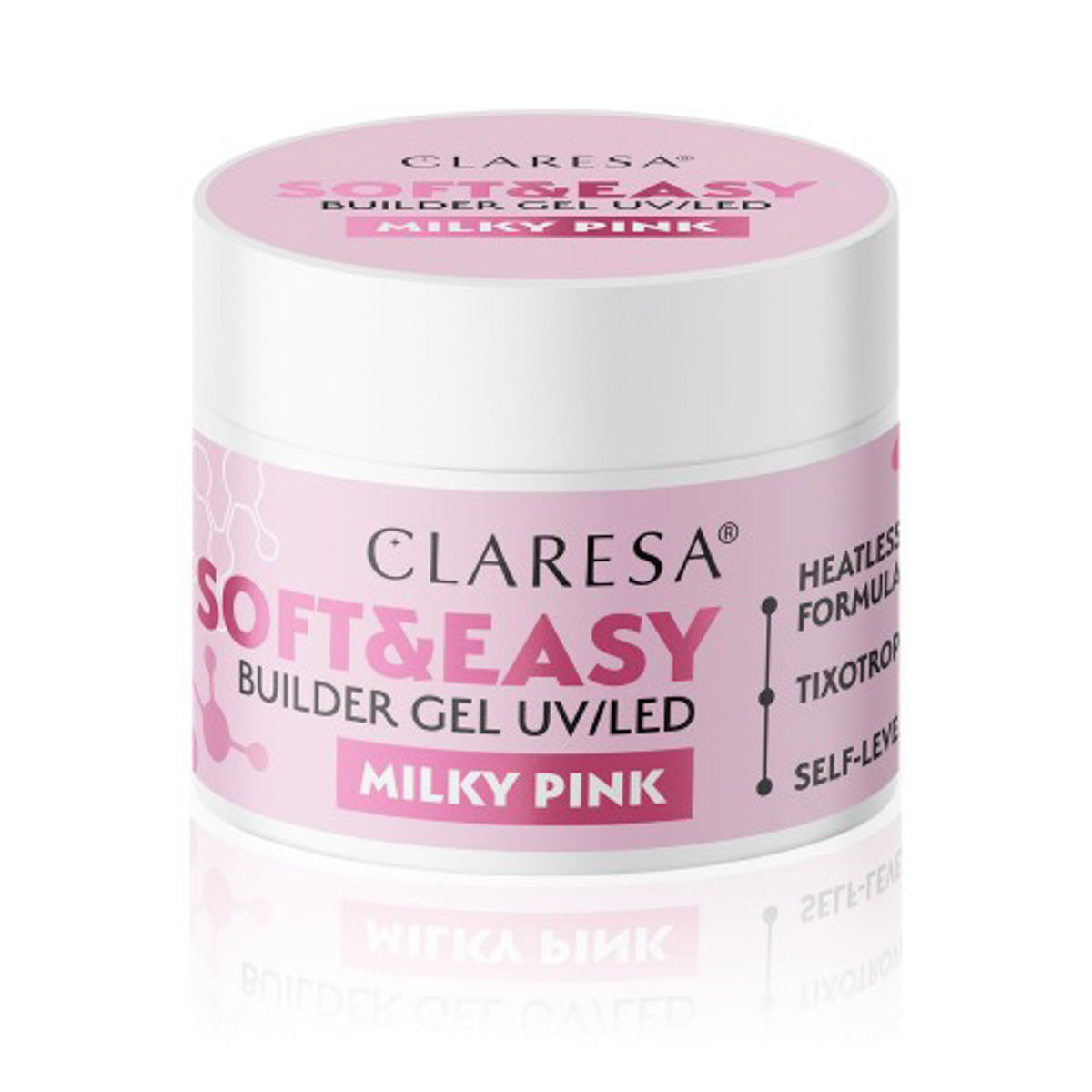 Claresa builder gel Soft & Easy gel milky pink 90g - BVShop