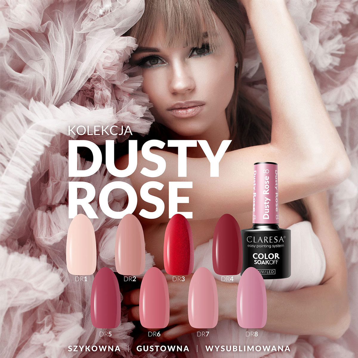CLARESA Hybrid nail polish DUSTY ROSE 1 -5g - BVShop
