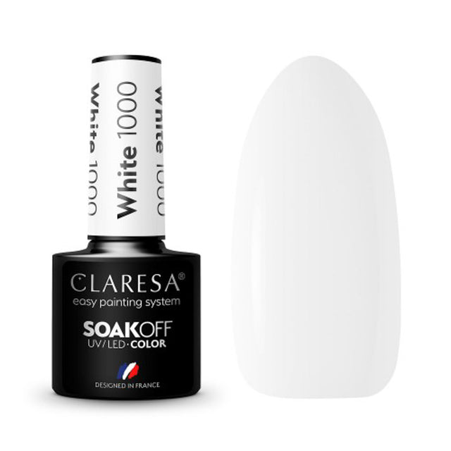 CLARESA Hybrid nail polish WHITE 1000 -5g - BVShop