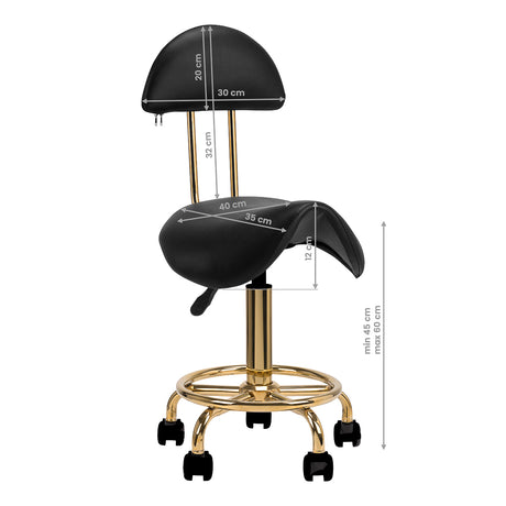 Cosmetic stool 6001-G gold black - BVShop