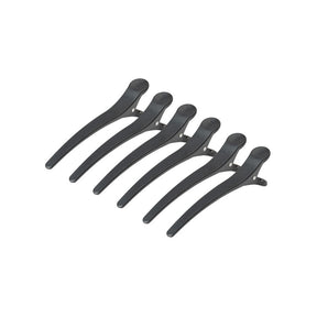 E-32 Hairdressing Clamps 6 pcs 11.5cm Black - BVShop