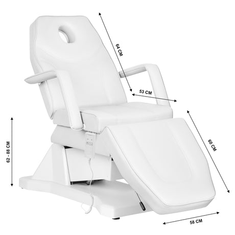ELECTRIC COSMETIC CHAIR SOFT 1 MOTOR. WHITE - BVShop