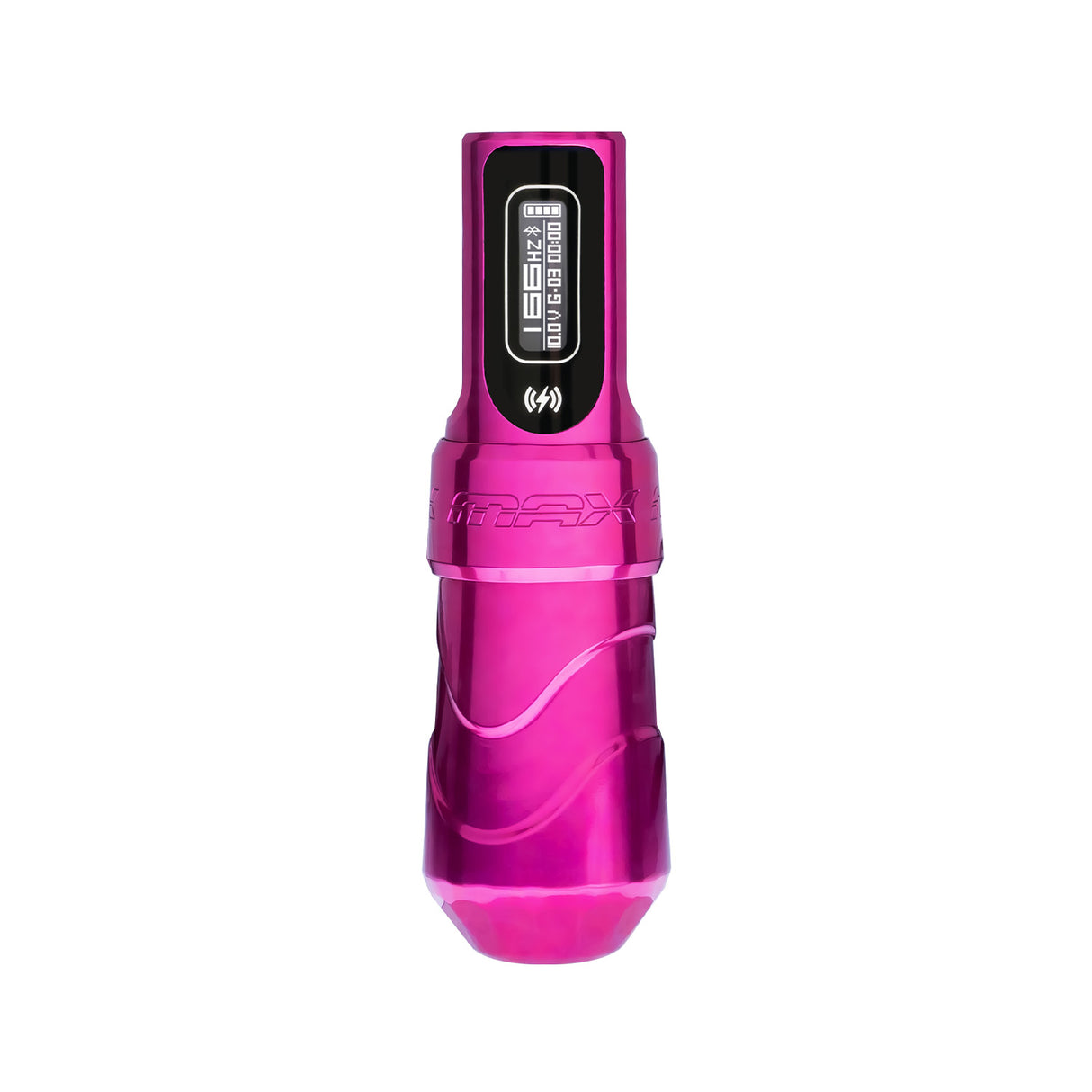 FK Irons Flux Max Bubblegum wireless tattoo machine side view