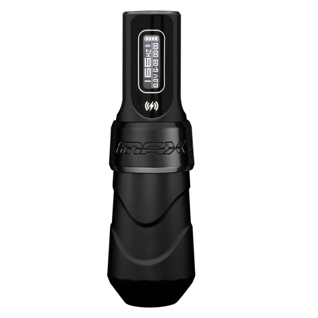 FK Irons Flux Max Black Ops wireless tattoo machine shown from the front