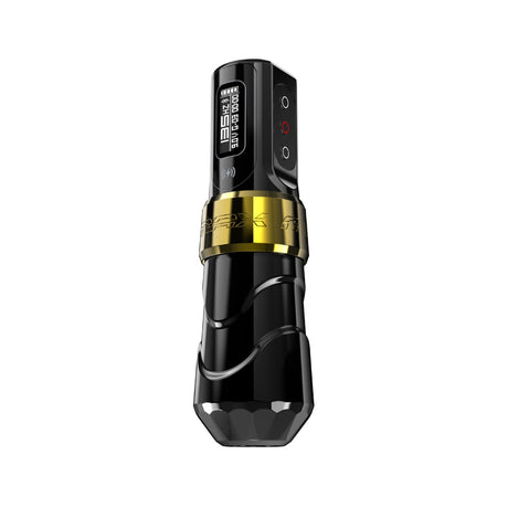 FK Irons Flux Max Gold/Stealth tattoo machine detail view