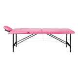 Folding massage table aluminum Activ Fizjo comfort 2 segment pink black aluminum - BVShop