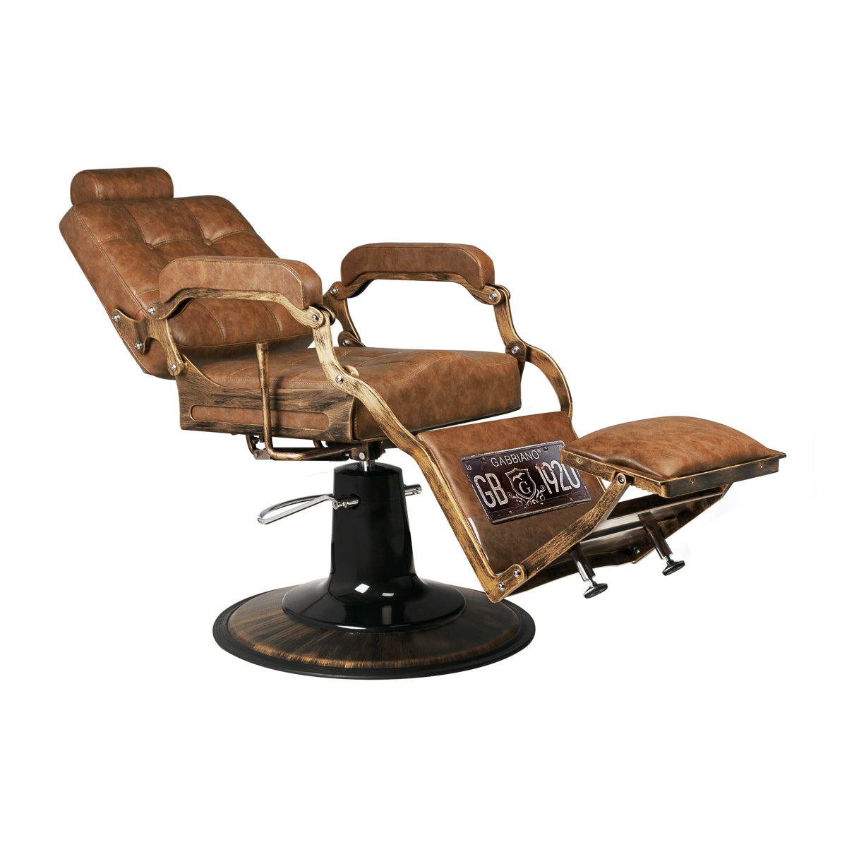 Gabbiano barber chair Boss Old Leather light brown - BVShop