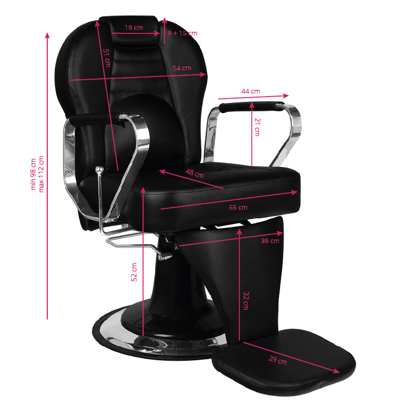 Gabbiano black tiziano barber chair - BVShop