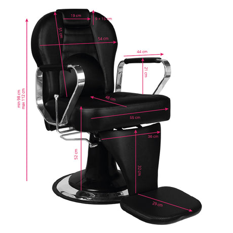 Gabbiano black tiziano barber chair - BVShop