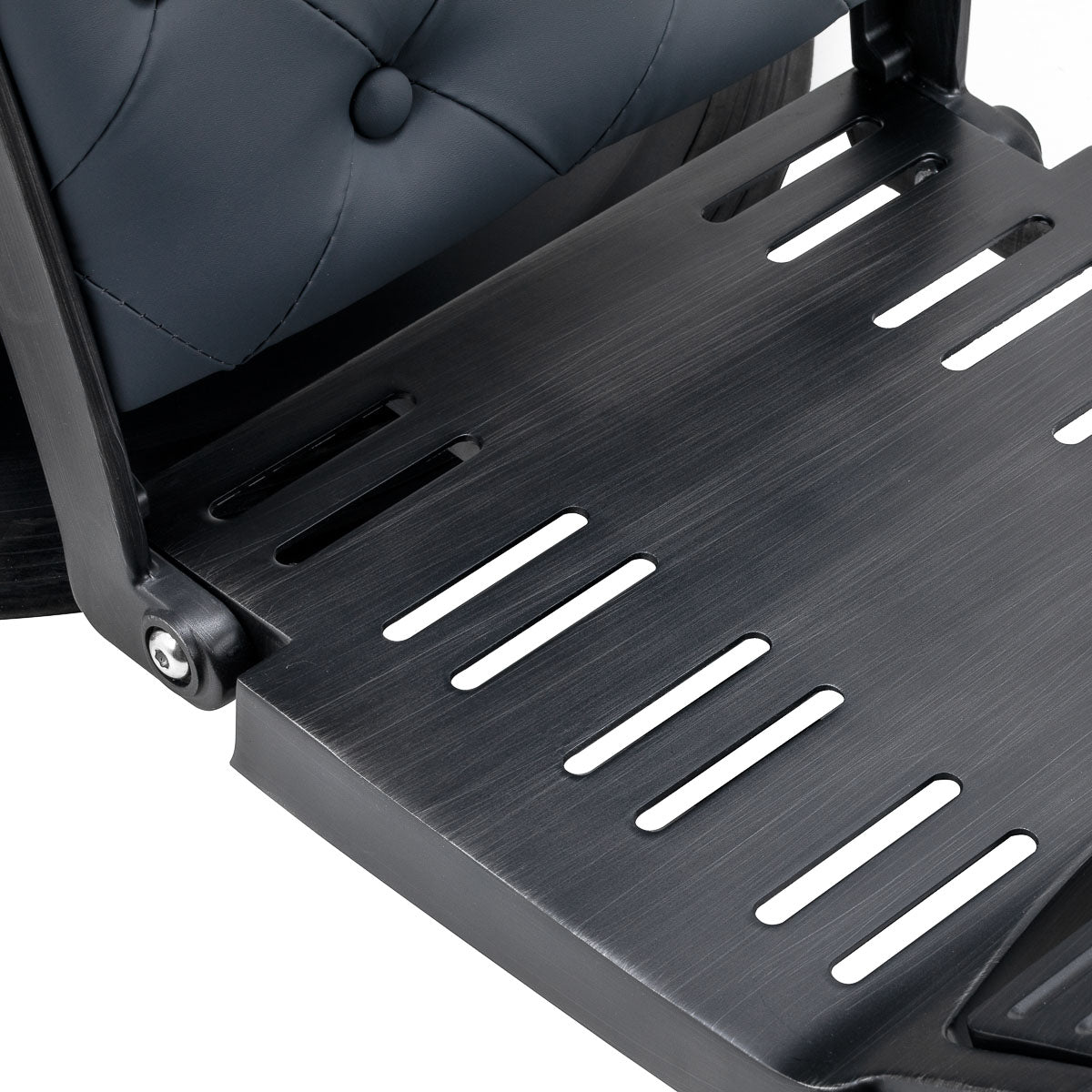 Gabbiano Francesco barber chair in graphite with brushed black frame - BVShop