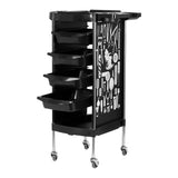 GABBIANO HAIRDRESSER TROLLEY X11-9 BLACK GRAPHICS - BVShop