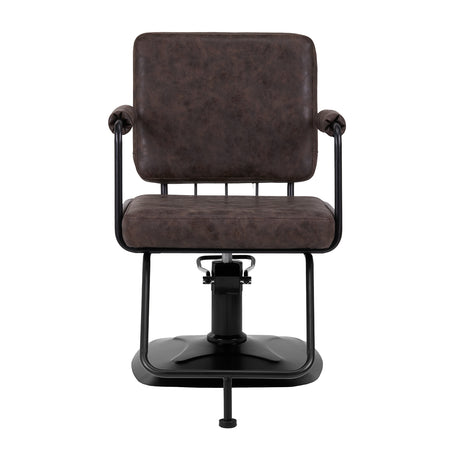 Gabbiano hairdressing chair Katania Loft Old Leather dark brown - BVShop
