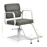 Gabbiano hairdressing chair Porto white gray - BVShop