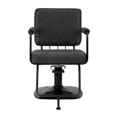 Gabbiano Katania Loft Old Leather hairdressing chair black - BVShop