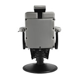 Gabbiano Levi barber chair with black frame gray without stitching at the back - BVShop