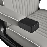 Gabbiano Levi barber chair with black frame gray without stitching at the back - BVShop