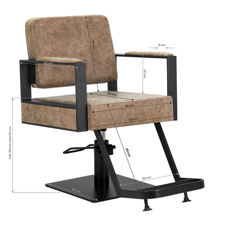 Hairdressing chair Gabbiano Modena old Brown - BVShop