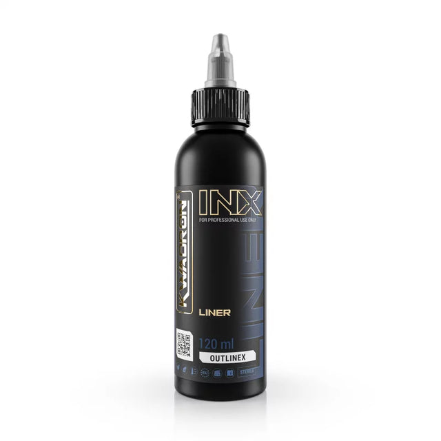 Kwadron Inx Enriched Black Outlinex professional tattoo pigment 240ml deep black