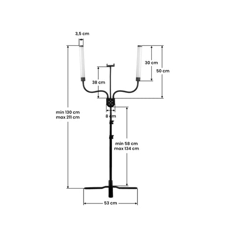 LED lamp for eyelashes and makeup polluks iv type msp-mj-02 black with a remote control - BVShop