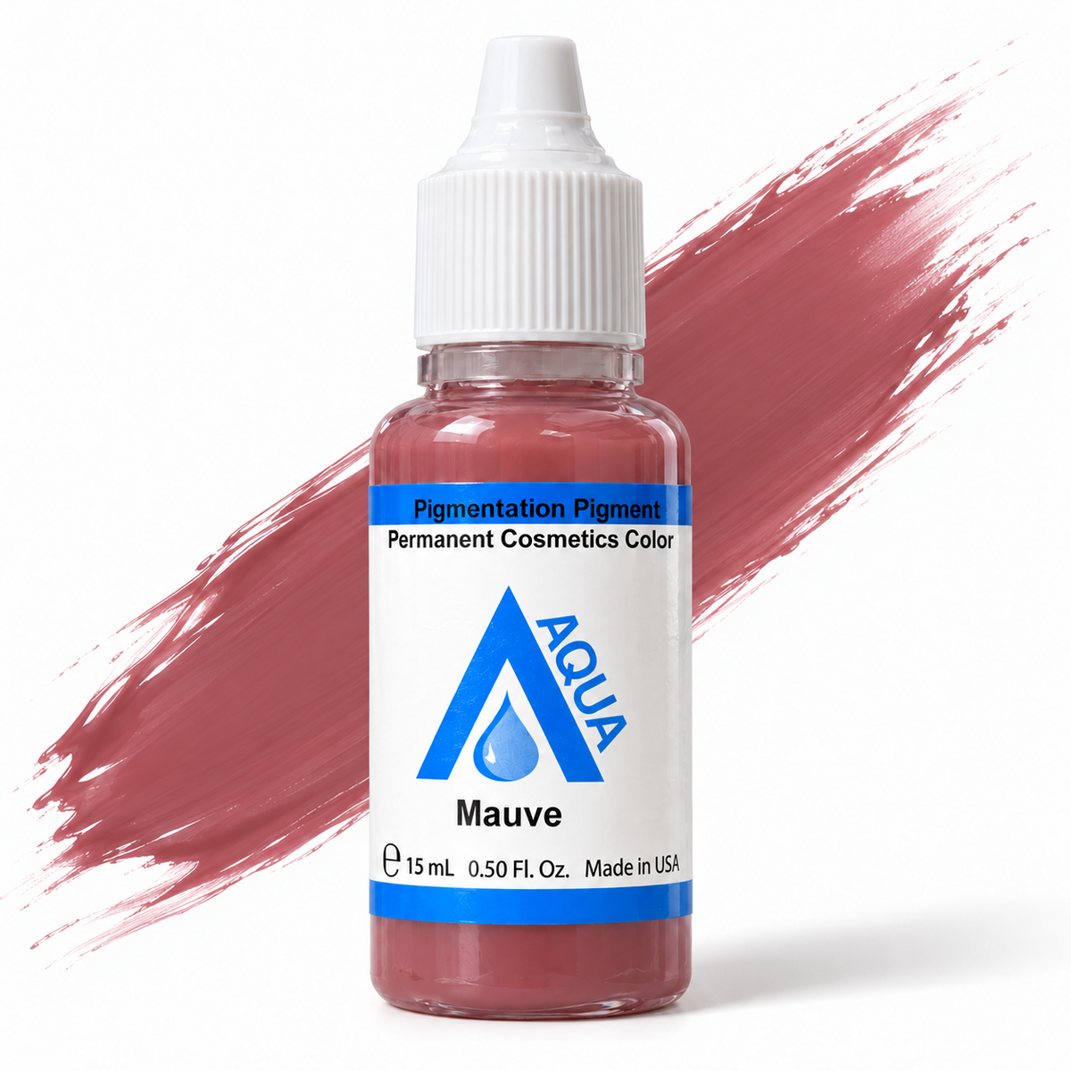 Li Pigments Aqua Mauve Pigment 15ml — bottle with a liquid pigment colour swipe