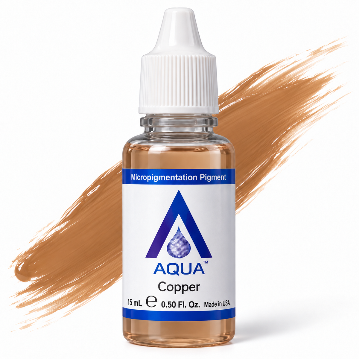 Li Pigments Aqua Copper Modifier 15ml — bottle with a liquid pigment colour swipe