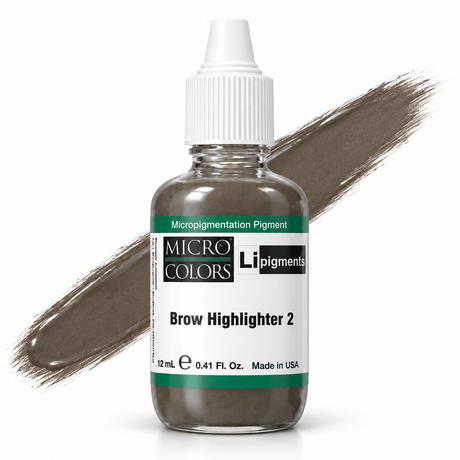 Li Pigments Micro Colors Brow Highlighter 2 Modifier 12ml — bottle with pigment colour smear