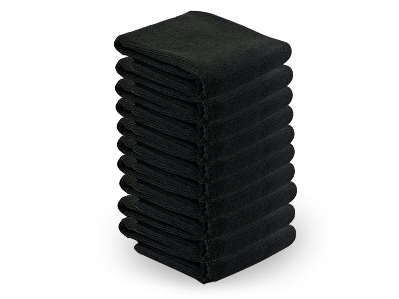 Microfiber towel 73x40cm 10pcs black - BVShop