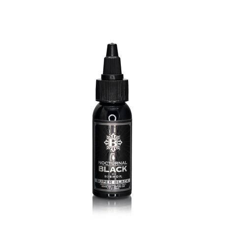 Nocturnal By Bishop Super Black 30ml — زجاجة على خلفية بيضاء