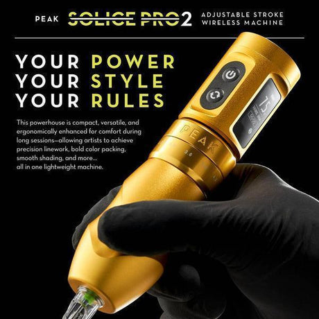 Peak Solice Pro V2 Wireless Tattoo And PMU Machine Matte Silver - BVShop