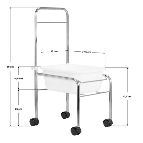 Pedicure tray on wheels, chrome - BVShop
