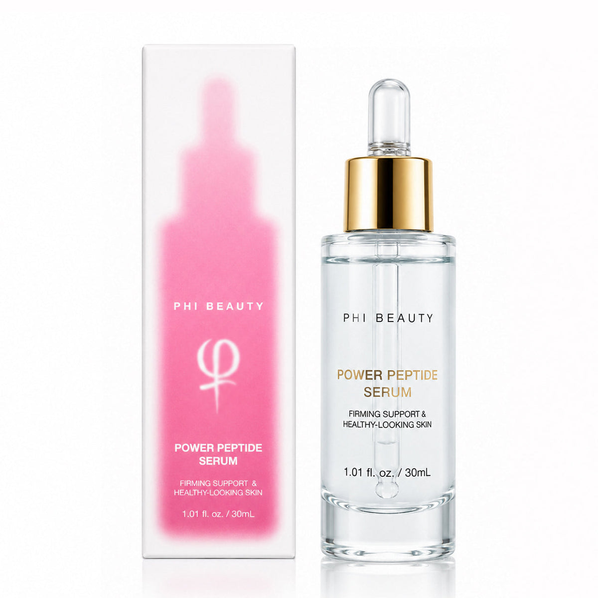 PhiBeauty Power Peptide Serum 30ml on a light background