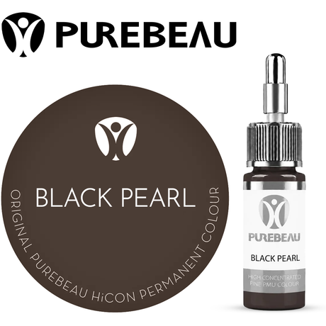 Purebeau Black Pearl 10ml HiCON، عبوة صبغة للحواجب وعينة لون