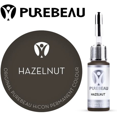 Purebeau Hazelnut 10ml HiCON، عبوة صبغة للحواجب وعينة لون