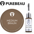 Purebeau Medium Brown 10ml HiCON، عبوة صبغة للحواجب وعينة لون