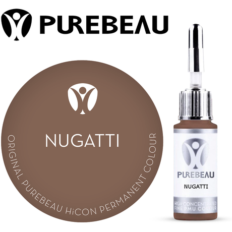 Purebeau Nugatti 10ml HiCON، عبوة صبغة للحواجب وعينة لون