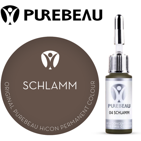 Purebeau Schlamm 10ml HiCON، عبوة صبغة للحواجب وعينة لون