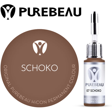 Purebeau Schoko 10ml HiCON، عبوة صبغة للحواجب وعينة لون