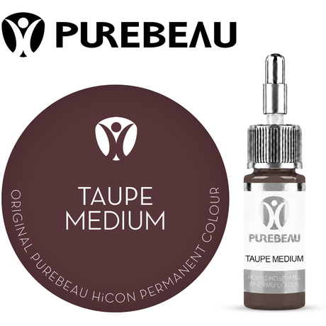 Purebeau Taupe Medium 10ml HiCON، عبوة صبغة للحواجب وعينة لون