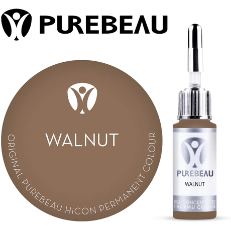 Purebeau Walnut 10ml HiCON، عبوة صبغة للحواجب وعينة لون