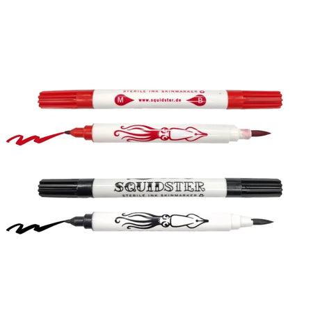 Squidster Mini Sterile Dual Ended Skin Marker Black/Red - BVShop