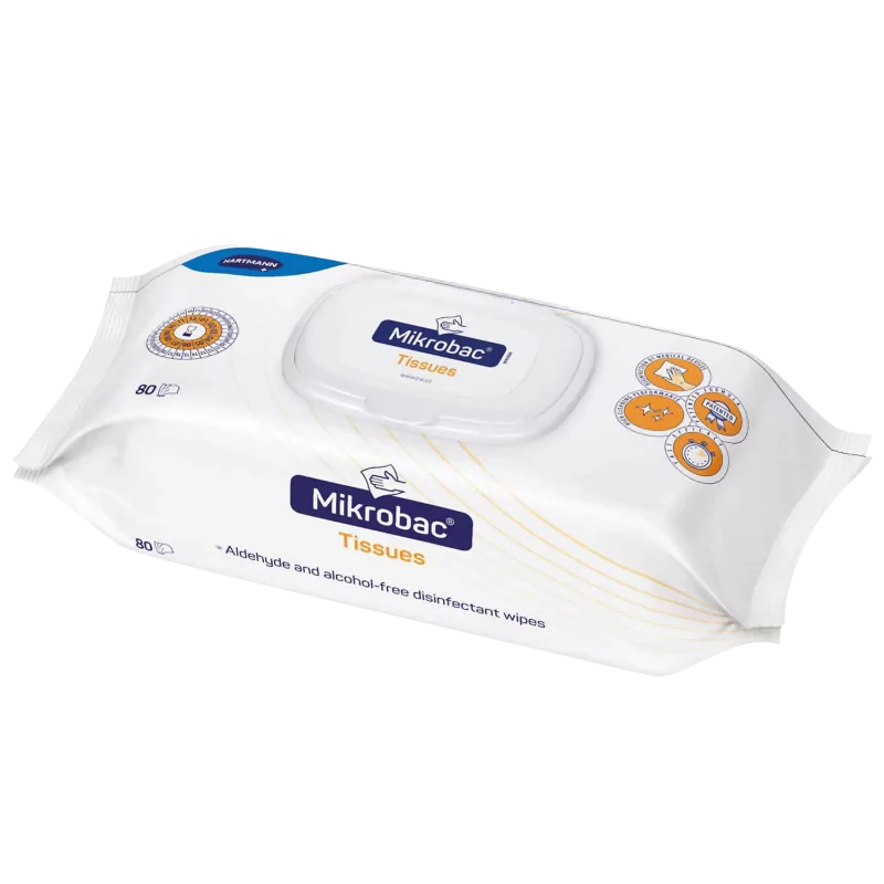 مناديل ميكروباك لتعقيم الأسطح بدون كحول 18 سم × 20 سم