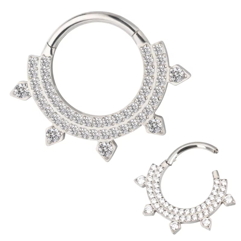 خاتم مزدوج الخطوط من التيتانيوم