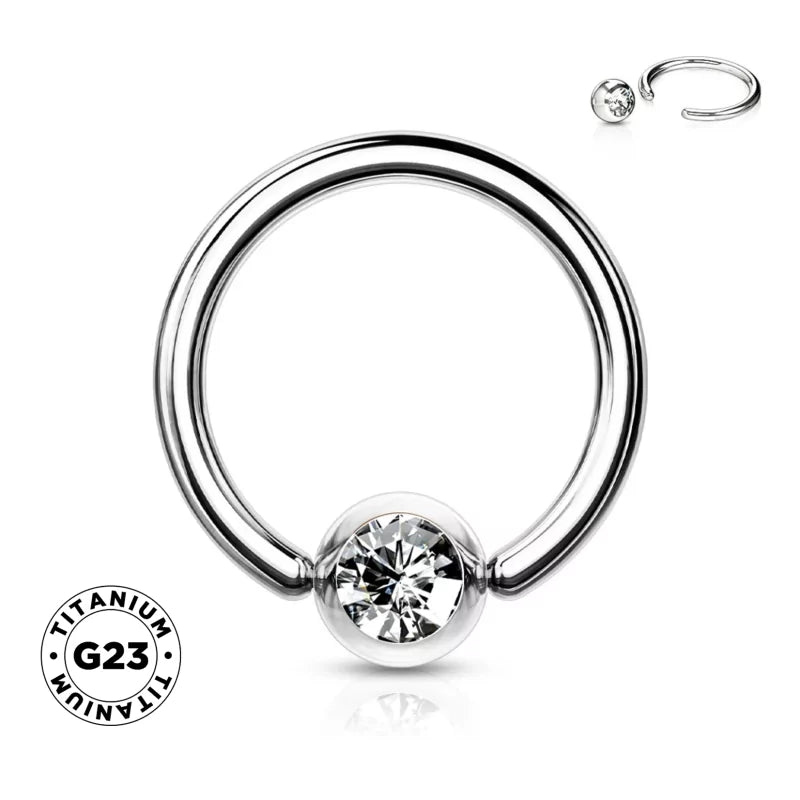 خاتم جوهرة تثبيت بالضغط من التيتانيوم