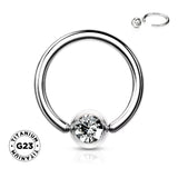 خاتم جوهرة تثبيت بالضغط من التيتانيوم