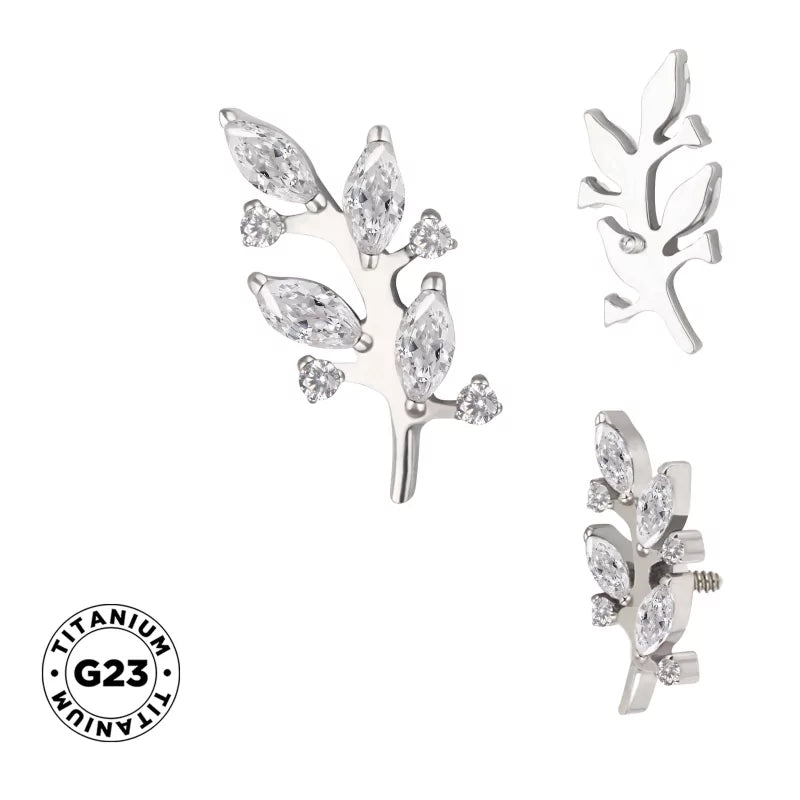 خاتم التيتانيوم بشكل فرع