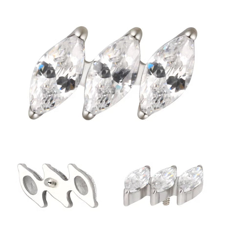 خاتم التيتانيوم بشكل ماركيز مائل