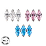 خاتم التيتانيوم متوازي بشكل ماركيز