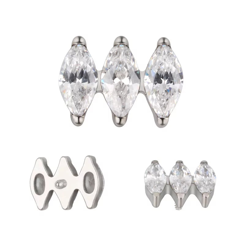 خاتم التيتانيوم متوازي بشكل ماركيز