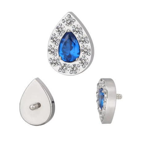 خاتم تيتانيوم مرصع بشكل كمثرى